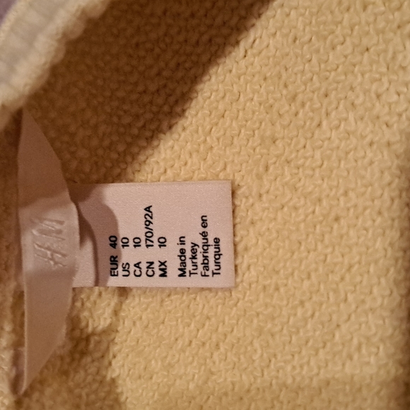 Upcycled Emblessished Peace Sign H&M  Pale Yellow  Sweatshirt - Picture 5 of 5